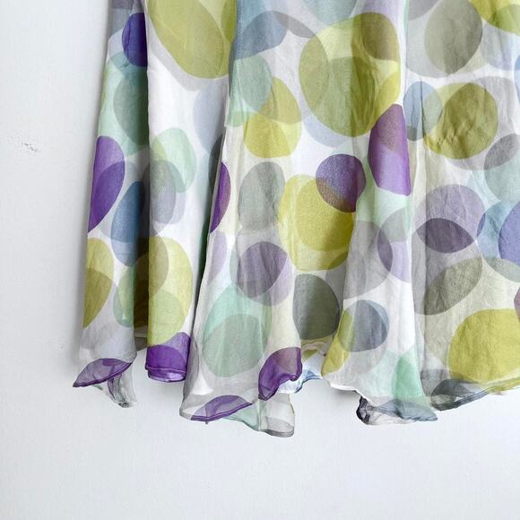 Green and purple polka dot skirt - Picture 3 of 5